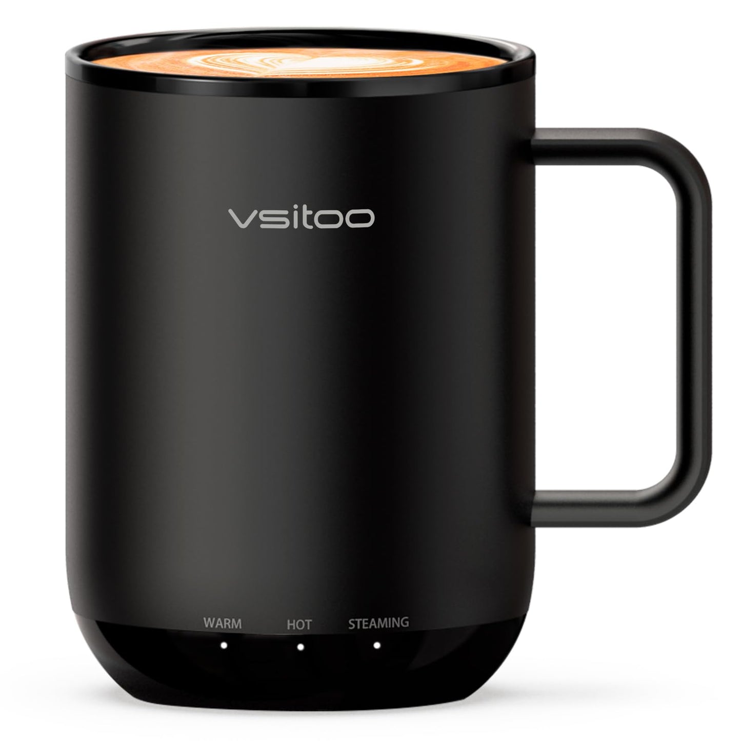 Vsitoo S3 Plus 14oz Heated Coffee Mug - Temperature Control Smart Mug with Mug Warmer, Auto-Sensing AI Heats Drinks to 120-150°F Hands-Free.Ideal for Home/Office/Gifts, Tan