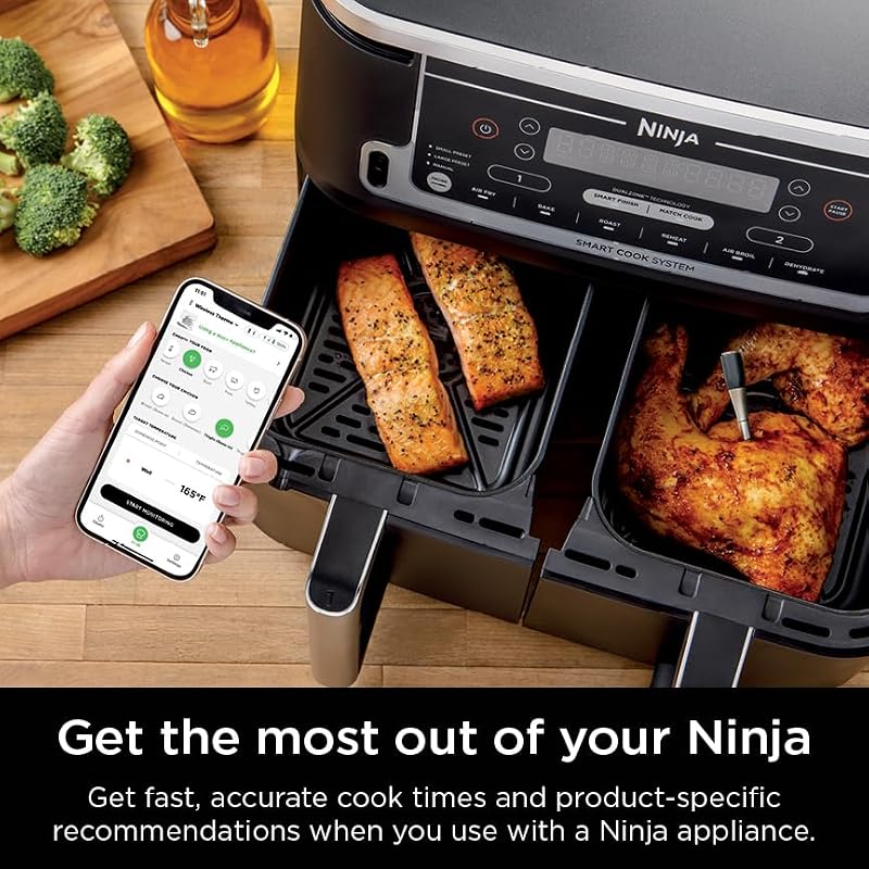 Wireless Cooking Thermometer with Remote Range Up to 165 ft - Waterproof, Sear & Grill Ready