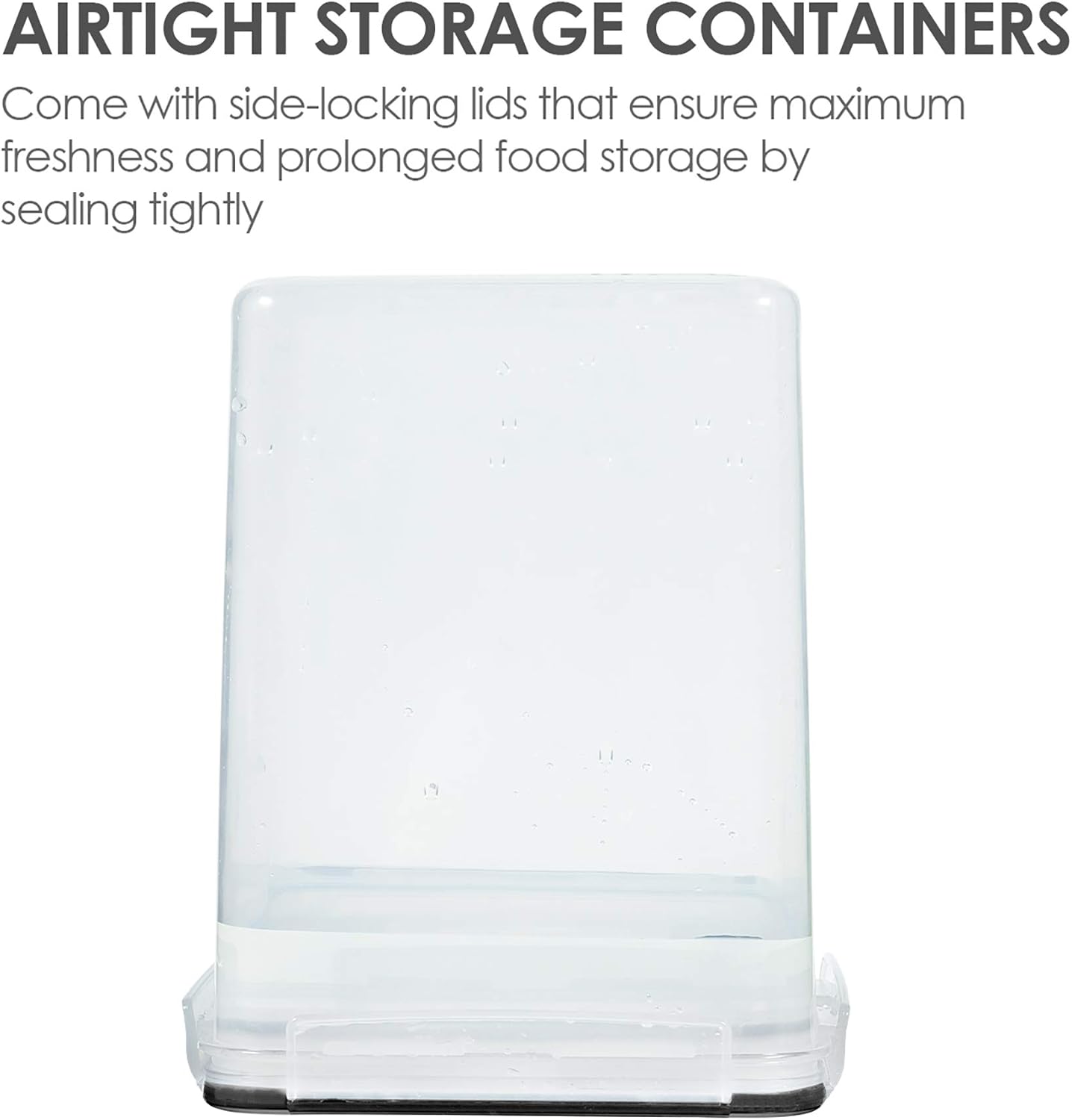 Vtopmart Airtight Food Storage Containers - 5.2L BPA-Free Plastic Canisters with Lids, 4 Measuring Cups & Labels | Black