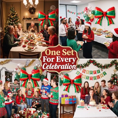 TiAaihion Red Green Gold Christmas Balloon Set 31PCS Holiday Party Decorations
