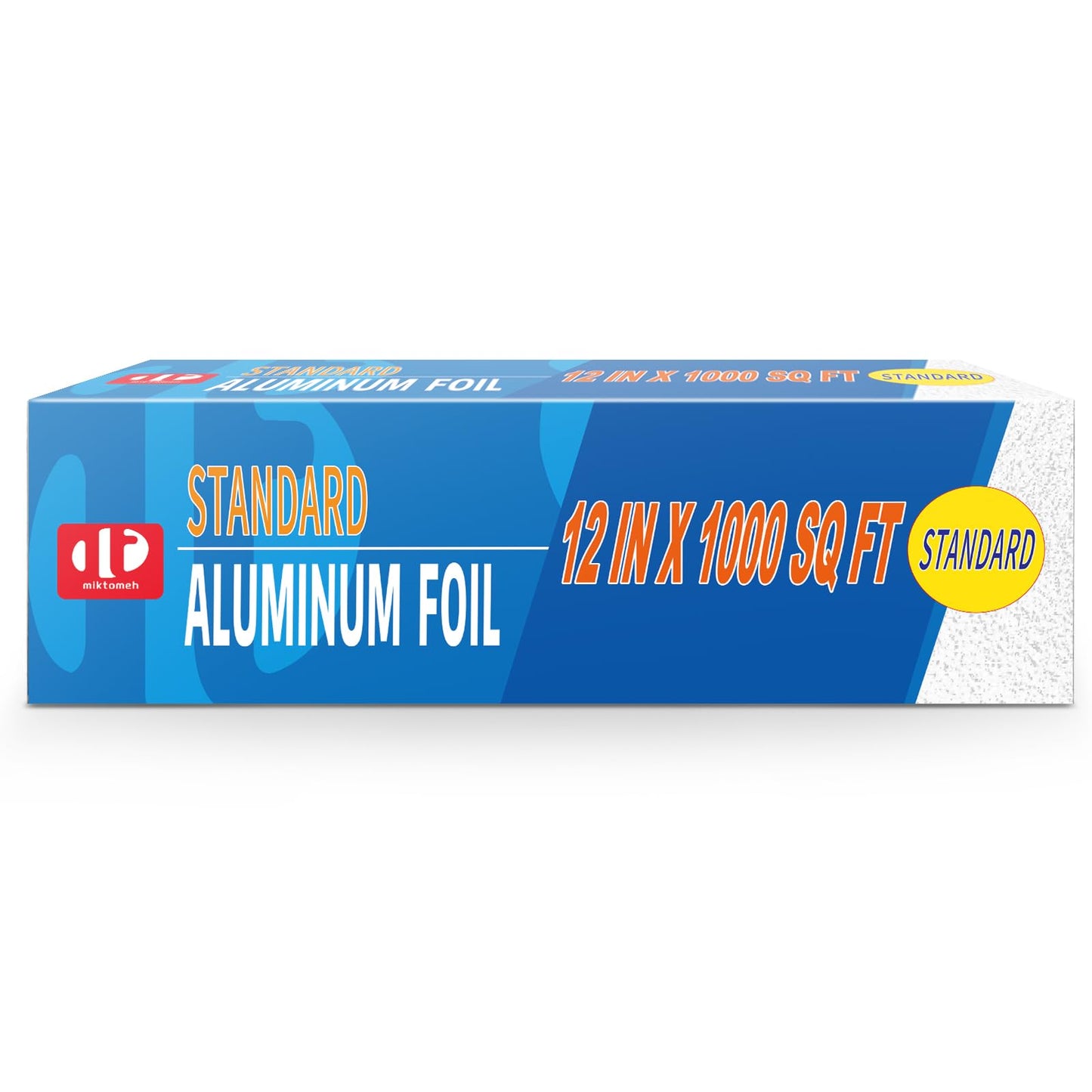 Miktomeh Standard Aluminum Foil 12" x 1000 Sq Ft - for Grilling, Baking & Cooking, Food Storage & Preservation, Commercial Use