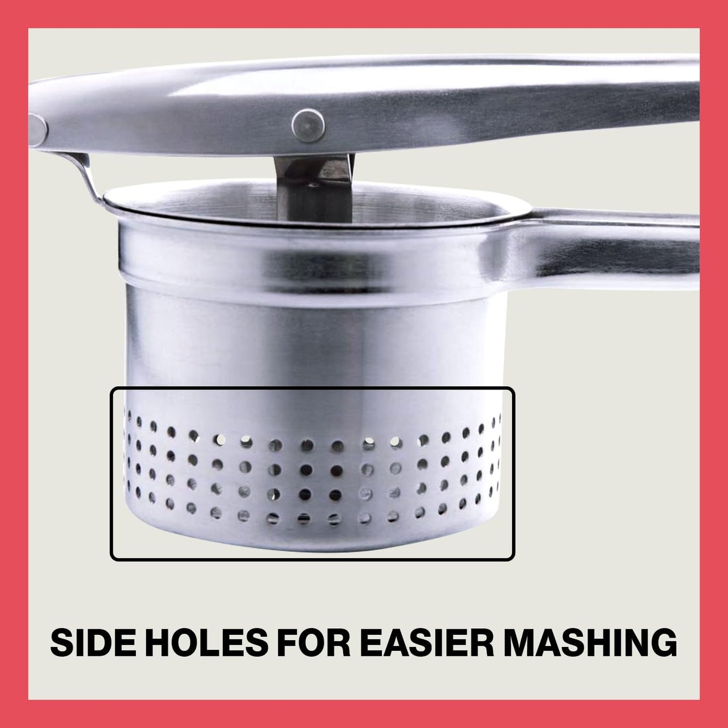 Skiennix Potato Ricer - 18/8 Stainless Steel Tool for Fluffy Mashed Potatoes & Cauliflower | Large Size