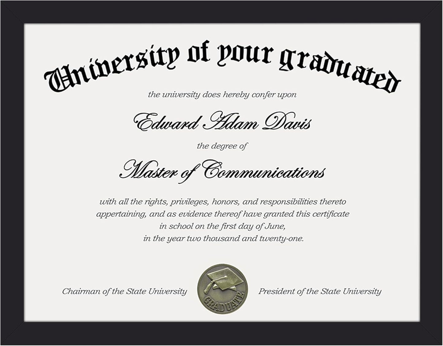 Upsimples Certificate Frame - Clear Plexiglass Diploma Frame for Wall/Tabletop | Black, 8.5x11 Inches
