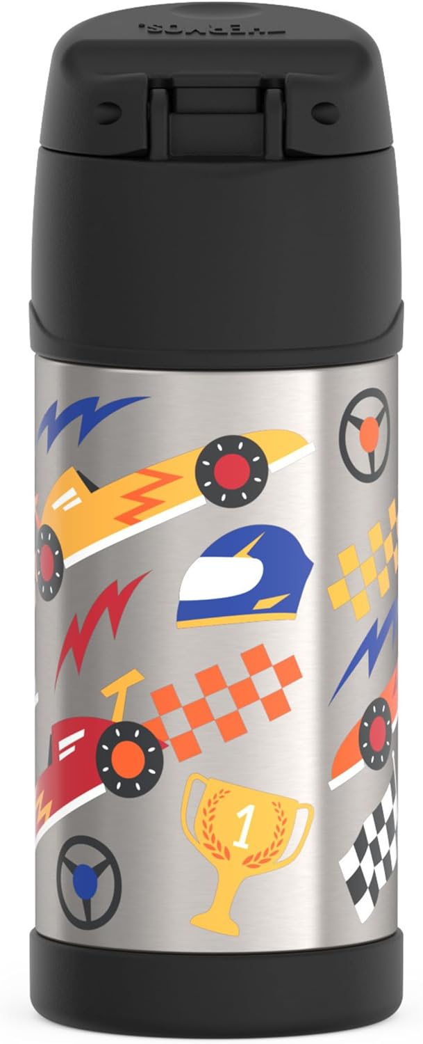 THERMOS FUNTAINER Water Bottle - 12 Ounce Stainless Steel, Vacuum Insulated with Straw for Kids
