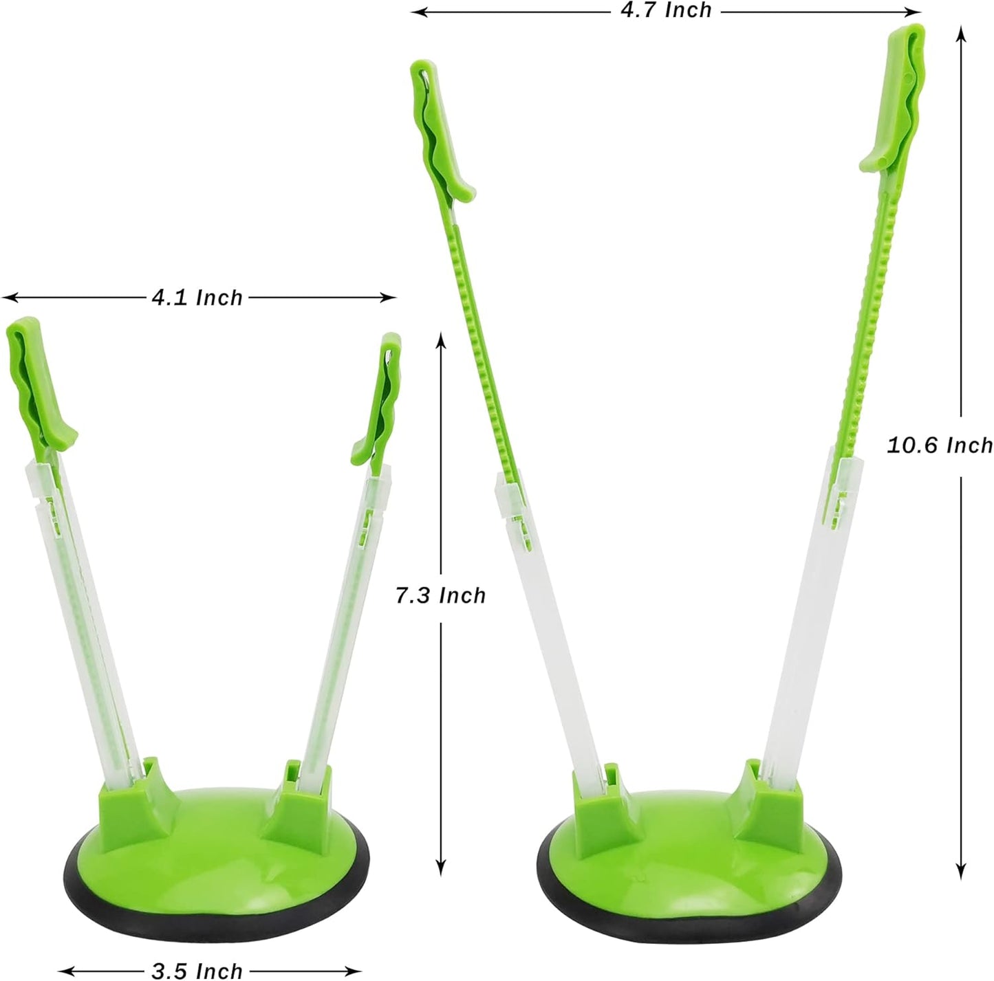 Ruibo Baggy Rack Holder - Meal Prep & Ziplock Bag Stand, Plastic Freezer Bag Holders, Green, Pack of 4