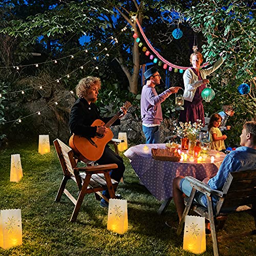AceList 30 PCS Luminary Bags with 30 LED Tea Lights Flameless Candles Set for Weddings, Parties, Holidays – Bag+Candle Fireworks