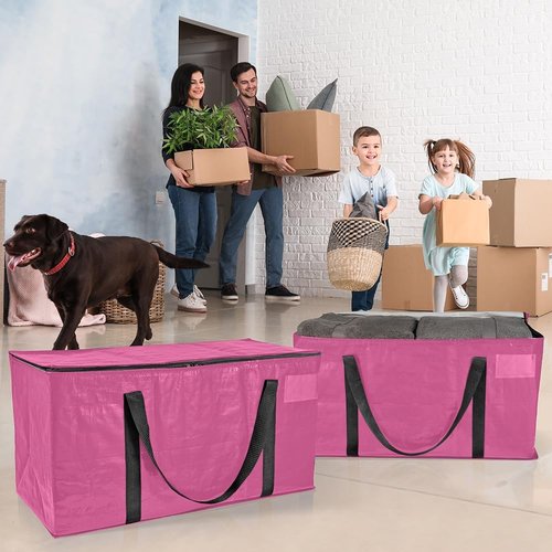 ClearSpace Oversized Moving Bags - Heavy-Duty Storage Bags with Backpack Straps & Zippers | 8 Pack for Easy Moving & Organizing