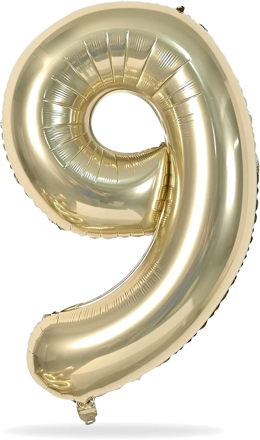 Skiennix 40 Inch Champagne Gold Number 9 Balloon - Self-Inflating Helium Balloon for Birthday & Anniversary Decor