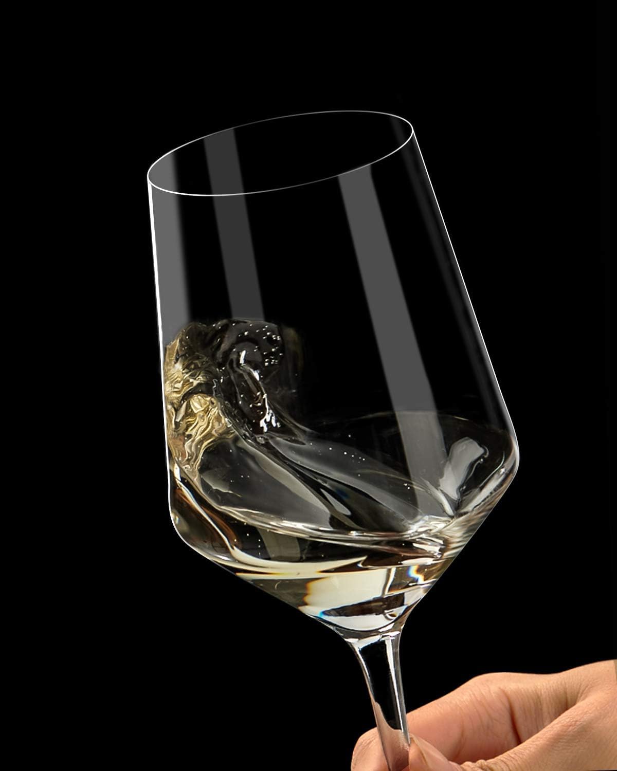 OJA Wine Glass Set of 4, 17 oz Hand Blown Premium Crystal Red White Wine Glasses With Long Stem, Large and Tall Wine Glass for Daily Use, Unique Wedding Anniversary or Birthday Gift