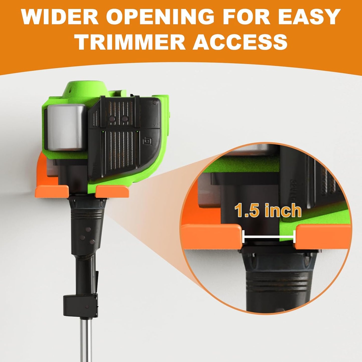 Weedeater Hanger - Heavy Duty Wall Mount Tool Holder with Rubber Coating | Organize Your Garage