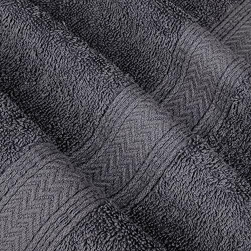 HILLFAIR 24-Piece Cotton Bath Towel Set - Platinum, Includes Oversized & Hand Towels