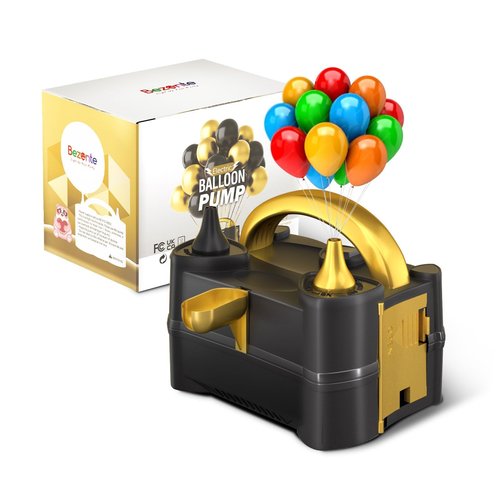 Bezente Balloon Pump Electric, Portable Balloon Inflator Pump Electric Air Pump for Balloons Dual Nozzle Electric Balloon Pump for Birthday Wedding Graduation Party Decorations