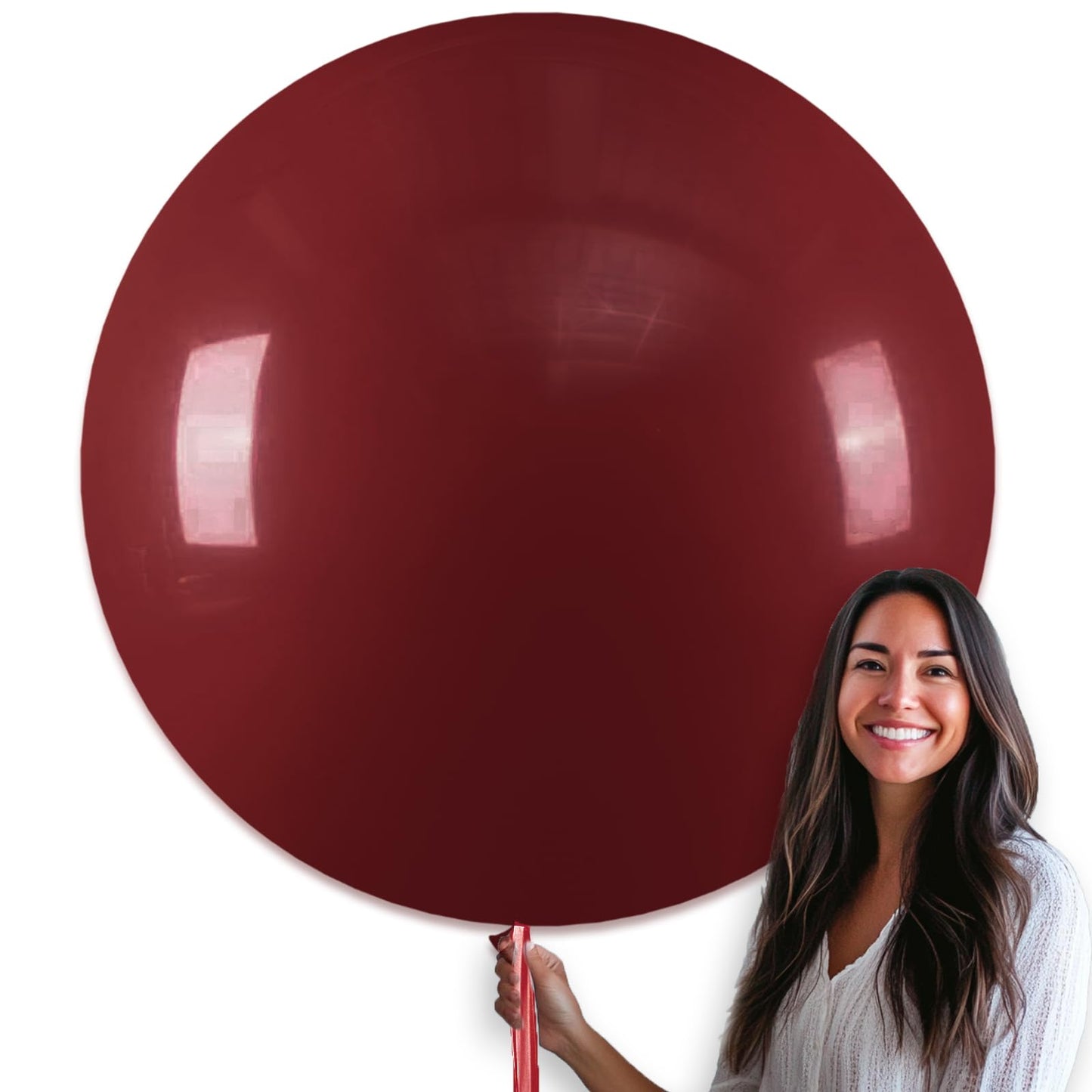 PartyWoo Burgundy Balloons 4pcs 36 Inch Dark Red Maroon Ruby Red Latex Helium Balloons for Graduation Valentine's Day Wedding Anniversary Casino Citizenship Christmas Party Decorations Red-Y75