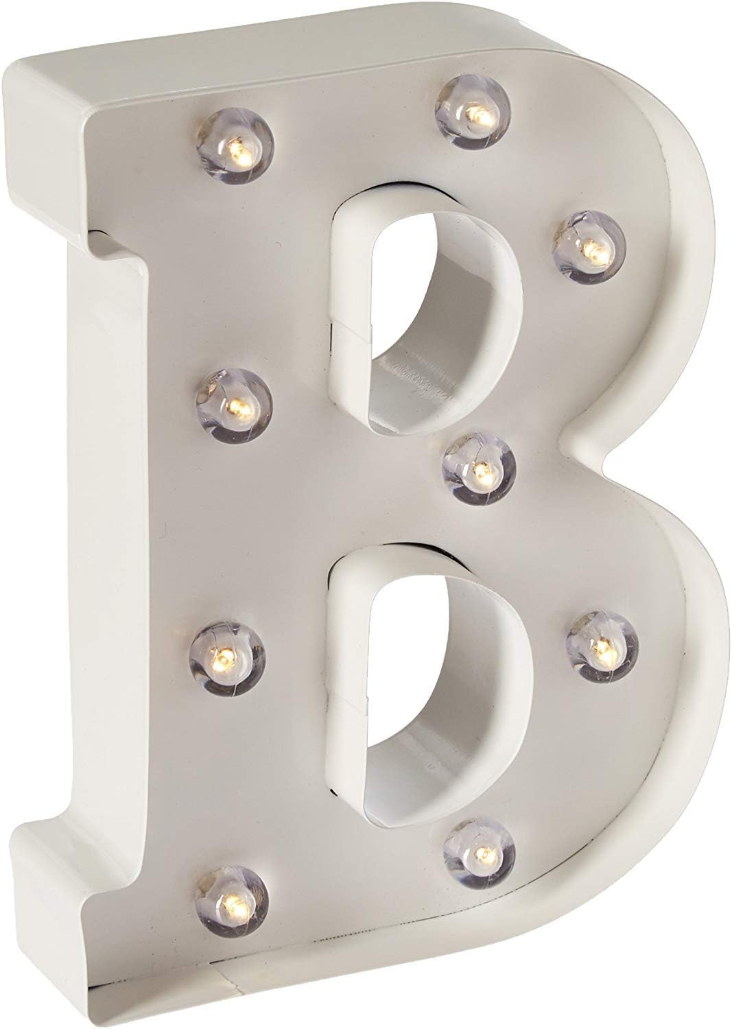 Silver Metal Marquee Letter J - 9.87” Tall Galvanized Decor for Events & Home