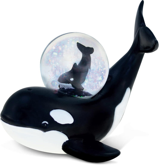 Killer Whale Shark Snow Globe - Ocean Animal Figurine with Glitter | COTA Global 45mm Collectible Home Decor Gift