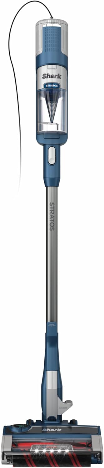 Shark HZ3002 Stratos Ultralight Corded Stick Vacuum - DuoClean PowerFins & Self-Cleaning Brushroll, Navy