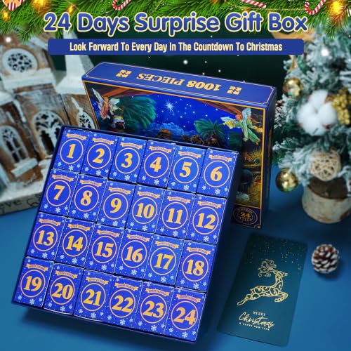 2026 Advent Calendar Jigsaw Puzzle for Kids and Adults - 24-Day Holiday Countdown