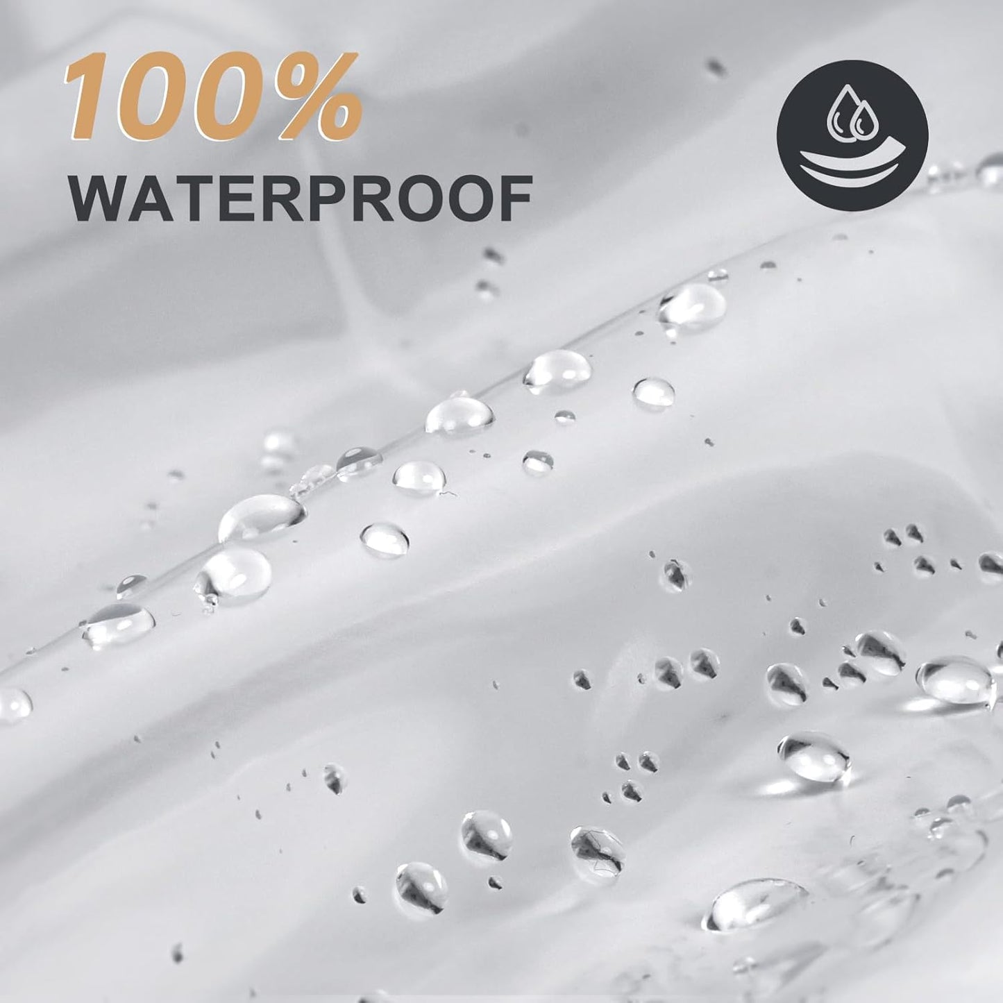 AmazerBath Heavy Duty Shower Curtain Liner - 12 Gauge Clear, 72 x 65 Inches with 3 Weights & 12 Grommets