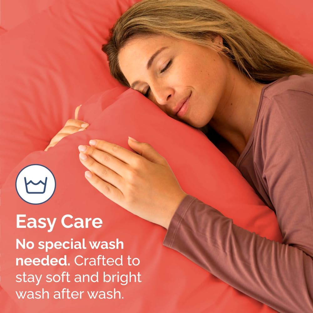 Standard Pillow Cases by Skiennix - Ultra-Soft Hotel Quality Covers | Comfy, Wrinkle-Free & Stain Resistant - 2 Piece Set in Coral