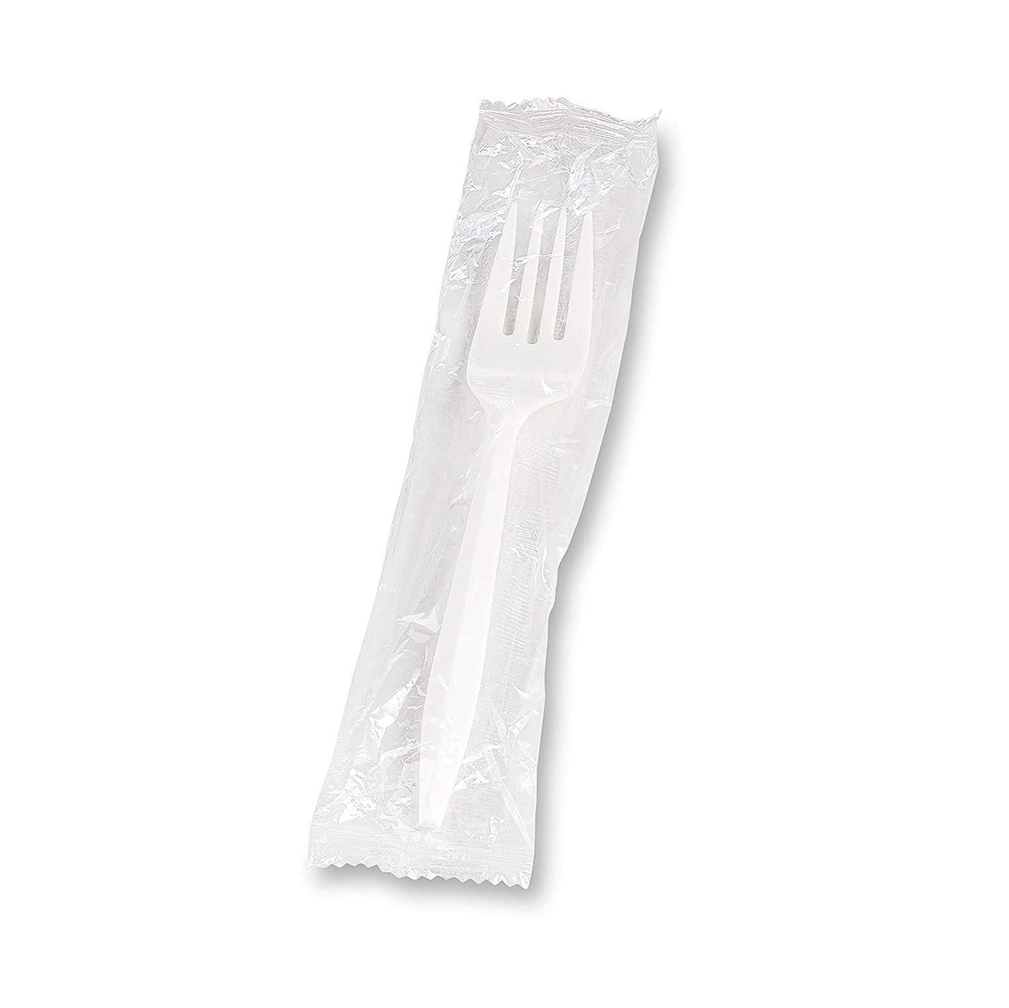 Concession Essentials Medium Weight Individually Wrapped Plastic Forks Great for Take-Out. (200 Pieces)
