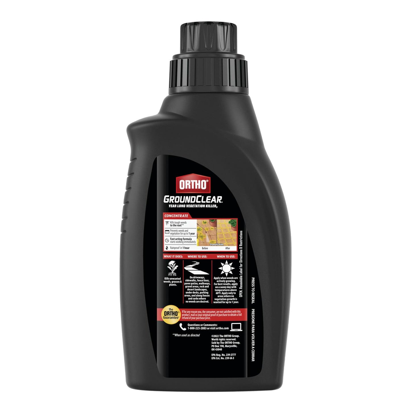 Ortho GroundClear Year-Long Vegetation Killer Concentrate - Kills & Prevents Weeds for 1 Year, 32 fl. oz.
