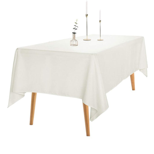 Ascoza 2pack 60x120 Inch Ivory Rectangular Tablecloth 6 Feet Table Cloth in Polyester Fabric for Wedding/Banquet/Restaurant/Parties