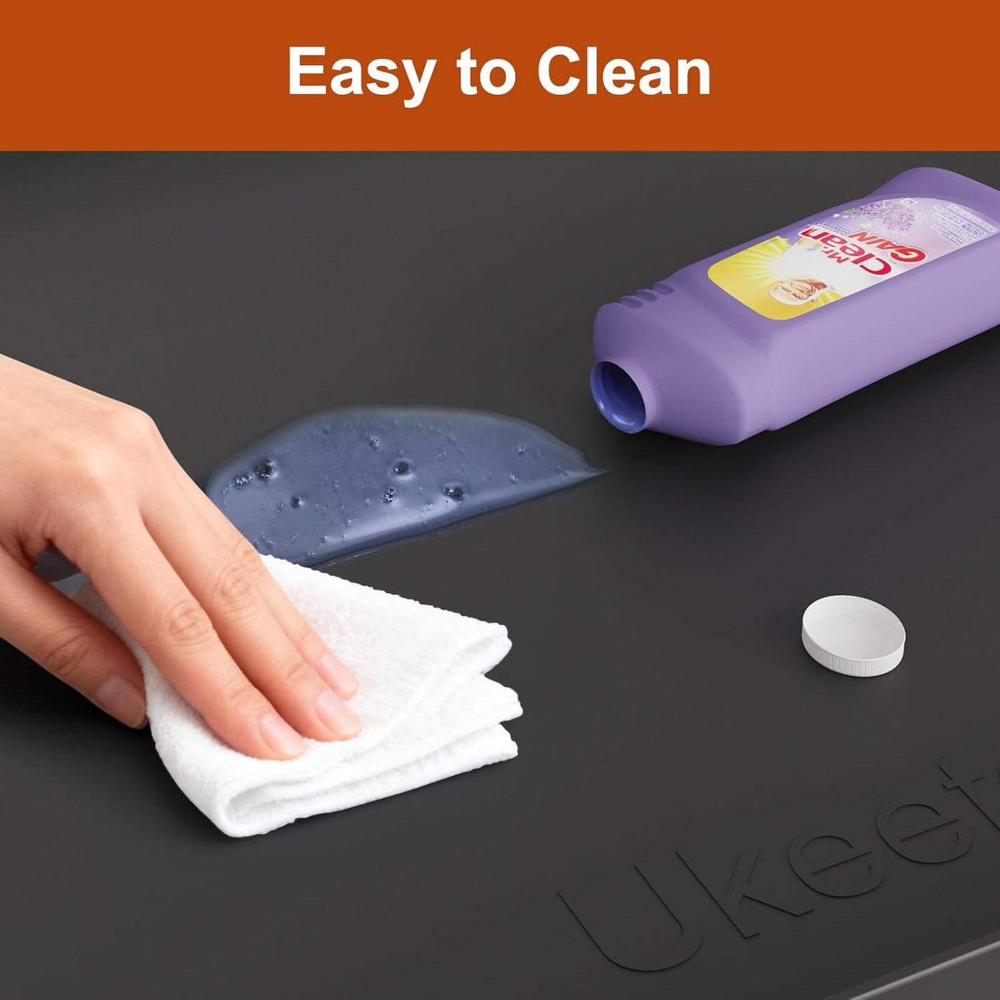 Ukeetap Extra Thick Silicone Mat - Waterproof Under Sink Mat for Kitchen & Bathroom | 34" x 22", Black
