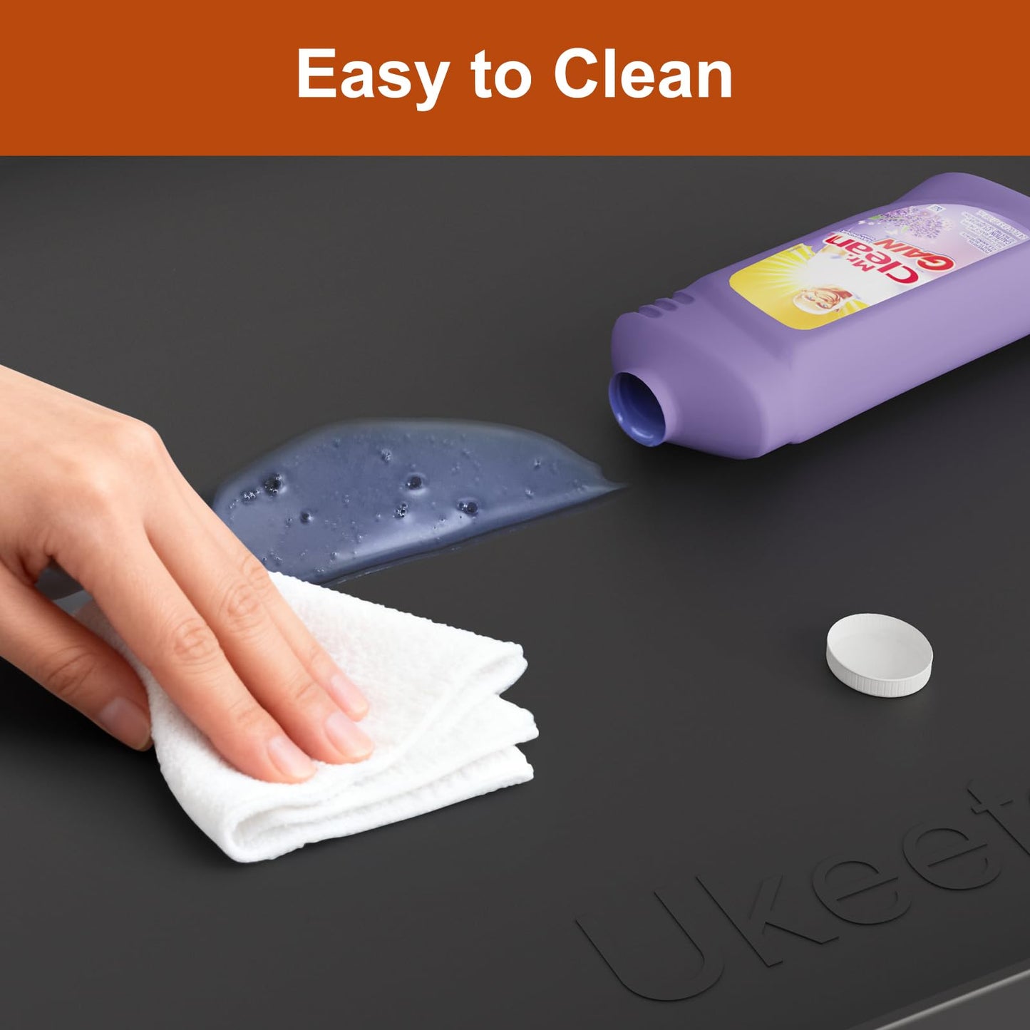 ukeetap Extra Thick Silicone Mat Waterproof with Raised Edge 34" x 22", Under Sink Mat for Kitchen & Bathroom, Kitchen Cabinet Liner, Multi-Purpose for Storage & Protection, Black