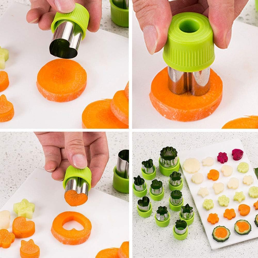 LetGoShop Cookie Cutter Set - 12 Fun Shapes with Safety Handle & Cartoon Food Forks for Kids Lunch