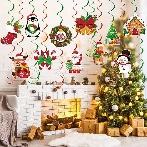 LOKIPA 30PCS Christmas Hanging Decorations, Ceiling Hanging Decorations for Home Office Classroom Fall Decor