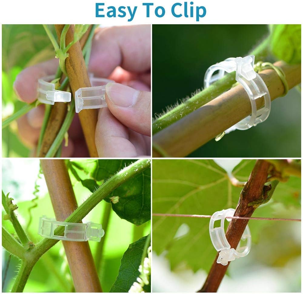Skiennix 200Pcs Garden Clips - Reusable Trellis Clips for Climbing Plants, Sun-Resistant Support