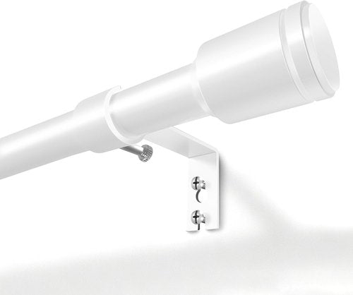 Adjustable 5/8” White Curtain Rods by [Brand Name] | 30-90 Inch for 30-84 Inch Windows