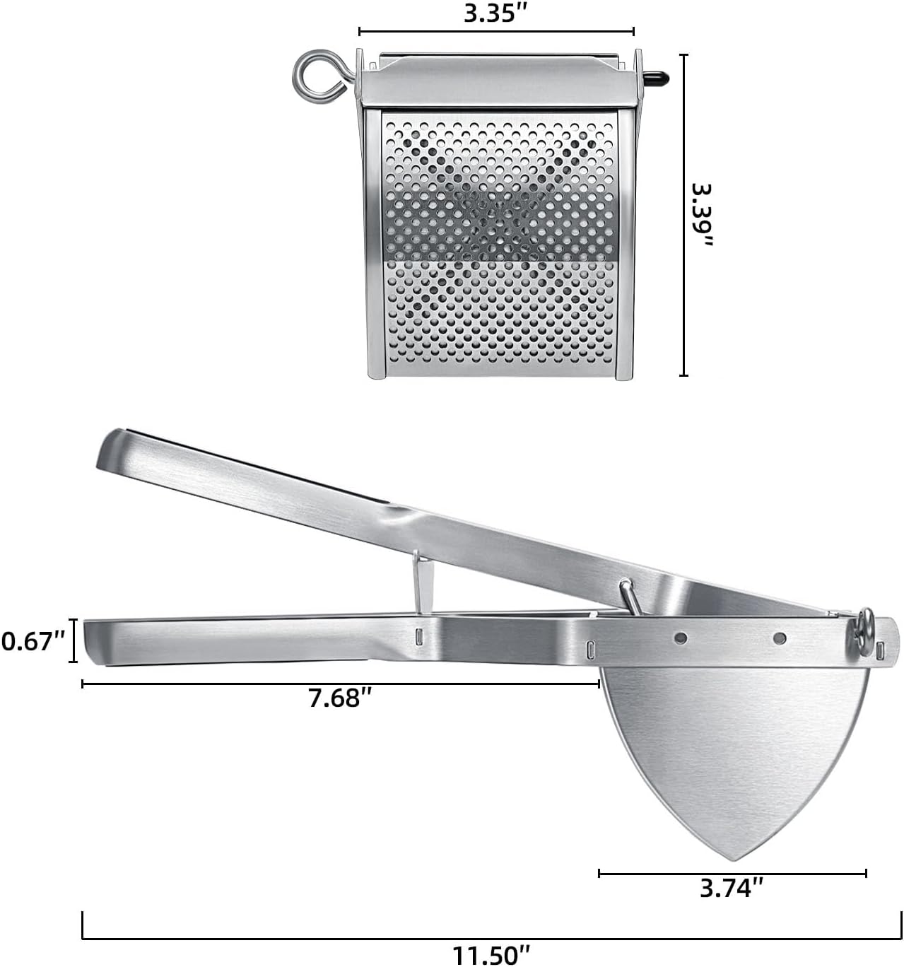 Sopito Stainless Steel Potato Ricer - Perfect Masher for Home & Commercial Use | Pack of 2