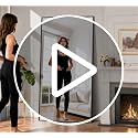Full Length Floor Mirror 71x30in with Gold Rect Edge Frame - Standing or Wall Mountable