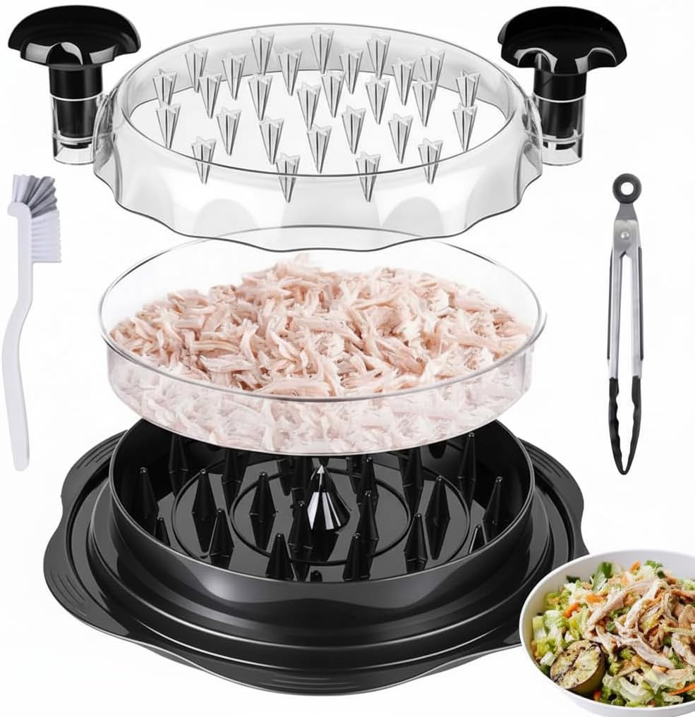 Skiennix 5-in-1 Chicken Shredder Tool - Ergonomic Anti-Slip Handle, Dishwasher Safe, 10'' Size