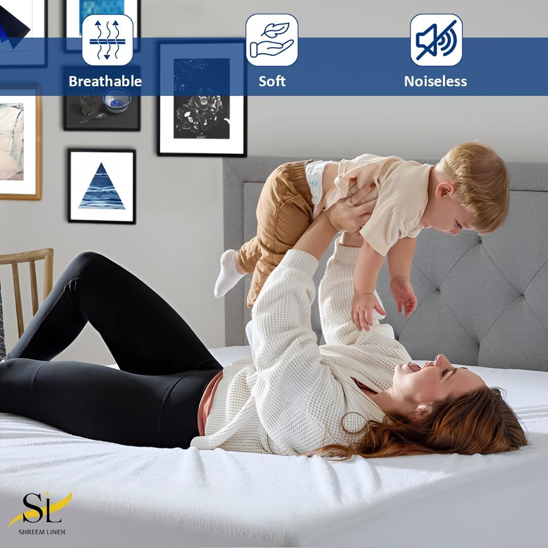 Skiennix 100% Waterproof Twin XL Mattress Protector - Premium Fitted Cotton Terry Cover, Machine Washable White