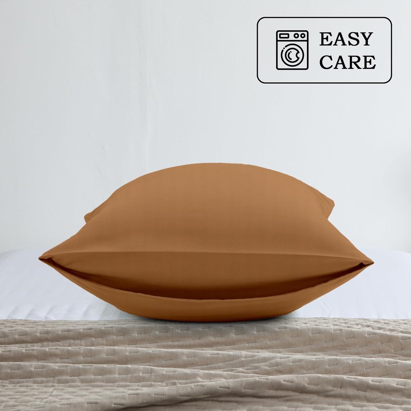 Q&J Fabric Co. Standard Pillow Cases Set of 2 - Soft Brushed Microfiber, Wrinkle-Free | 20x26'', Pumpkin Orange