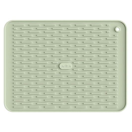 ME.FAN Silicone Dish Drying Mat for Kitchen Counter, Dish Drying Pad for Sink, Refrigerator or Drawer, Countertop Protection Pad M - 16''×12'' - Desert Sage