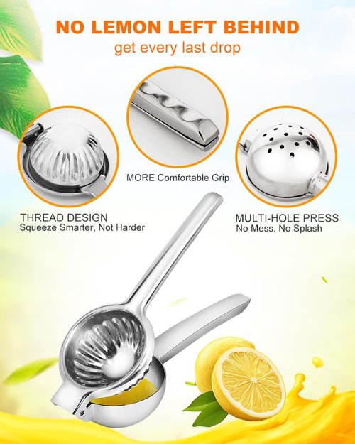 Brigii Lemon Squeezer Juicer - Heavy-Duty 304 Stainless Steel | High Juice Yield & Ergonomic Handle