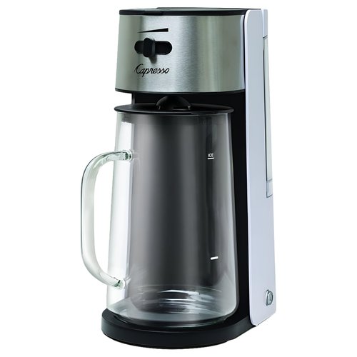 Capresso Stainless Steel Iced Tea Maker Glass Pitcher One Button Operation