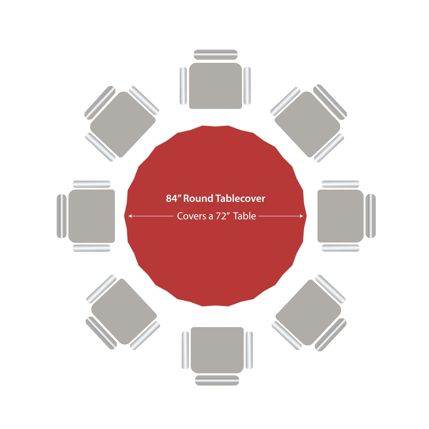 Party Dimensions Red Disposable Plastic Tablecloth for Round Tables (12 Pack) 84 inches Table Cloths for Parties, Events & Weddings, Indoors & Outdoors, Plastic Table Cover