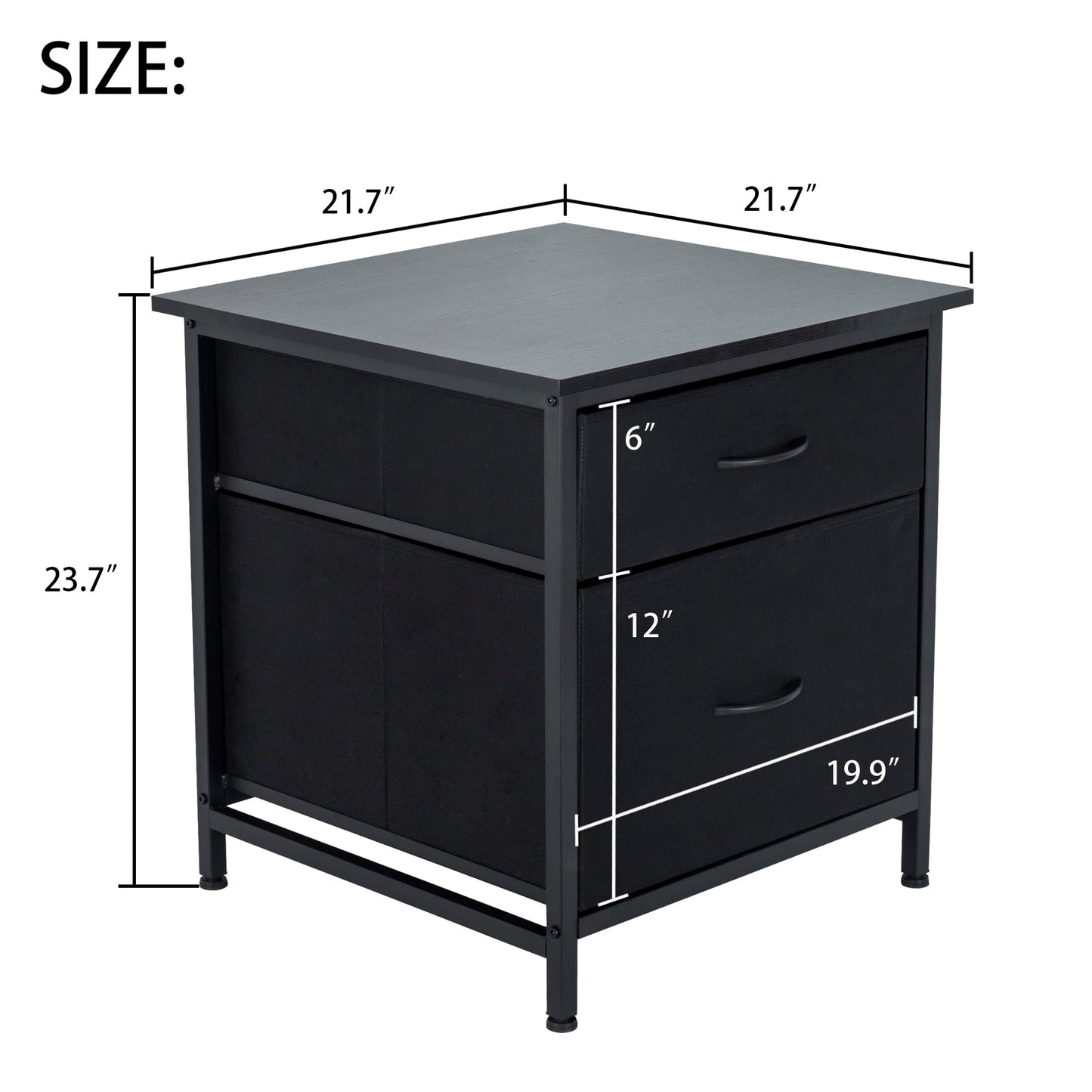 TDLEAYYD Mini Fridge Stand with 2 Drawer, Mini Fridge Organizer Stand Refrigerator Stand with Metal Frame for Dorm, Home, Kitchen, Black
