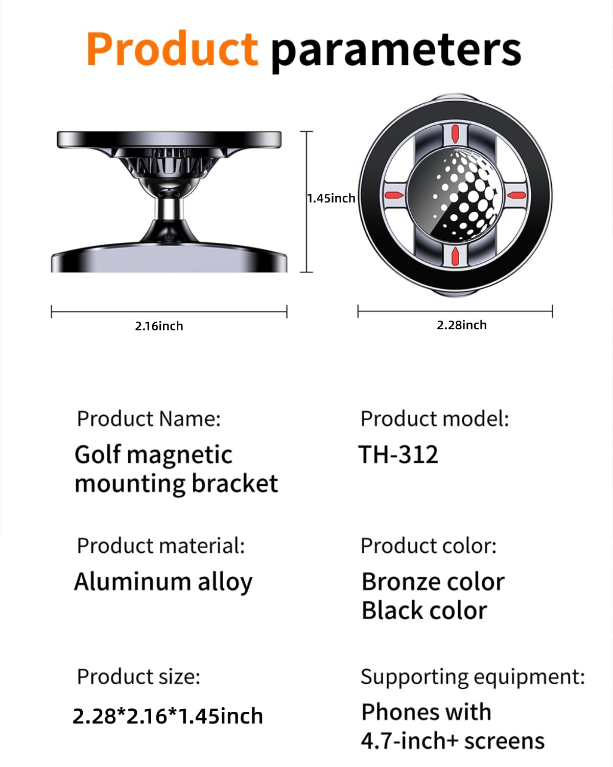 Ultra-Secure Magnetic Golf Cart Phone Mount | Compatible with iPhone 17/16/15/14/13/12 & MagSafe Cases | Universal Fit for EZGO, Club Car, Yamaha Golf Carts | Ideal Golf Accessory Gift for Men & Women