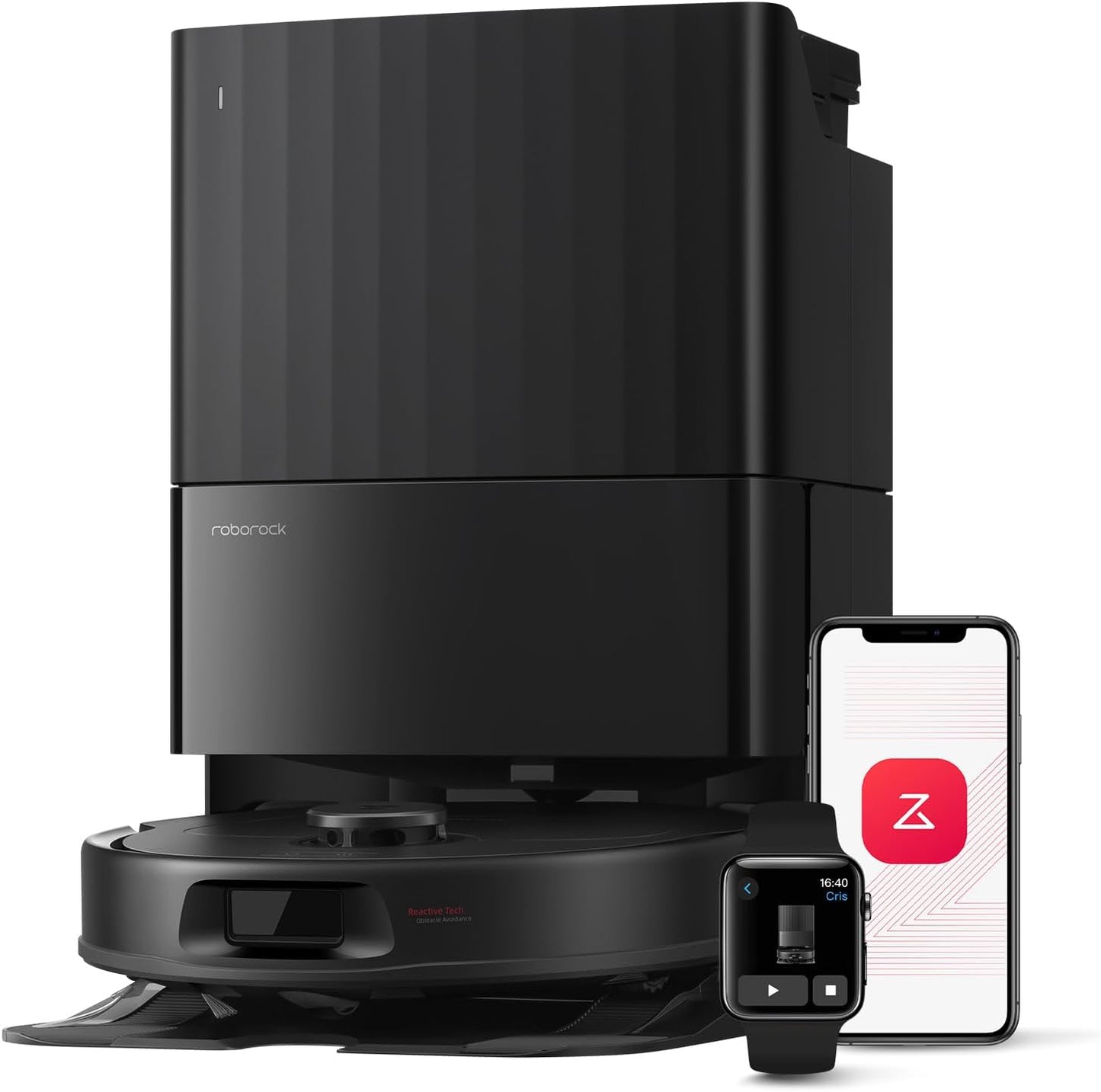 Roborock Qrevo Series Robot Vacuum & Mop - 8000Pa Suction, Smart Obstacle Avoidance, Black