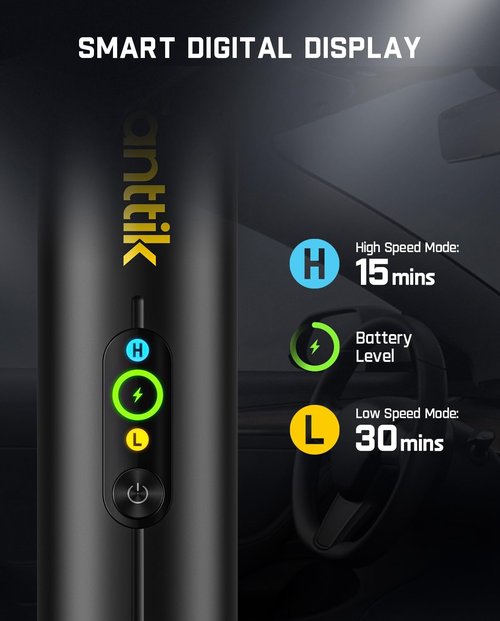 Fanttik Slim V10 APEX Cordless Car Vacuum - 4-in-1 Portable Mini Handheld Vac | 19kPa Suction Power, Smart Display (Black)