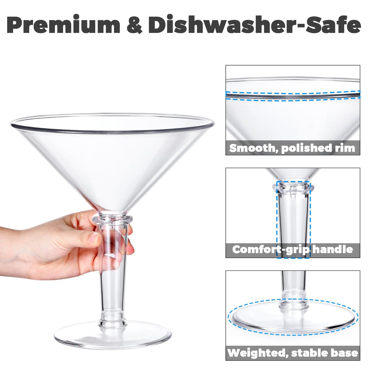SAIAOKJ Martini Glasses, Shot Glasses Set Clear Shot Glass for Whiskey, Tequila, Liquid, Wine, Vodka, Espresso (4 Pack)