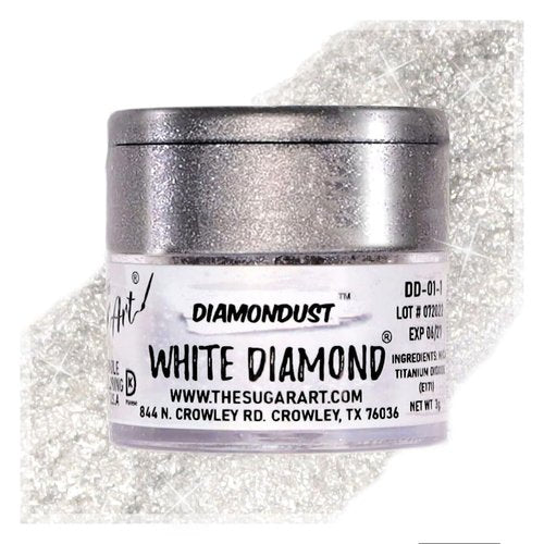 DiamonDust by The Sugar Art | White Diamond Edible Glitter for Drinks & Desserts | 100% Food-Safe, Vegan, 4g