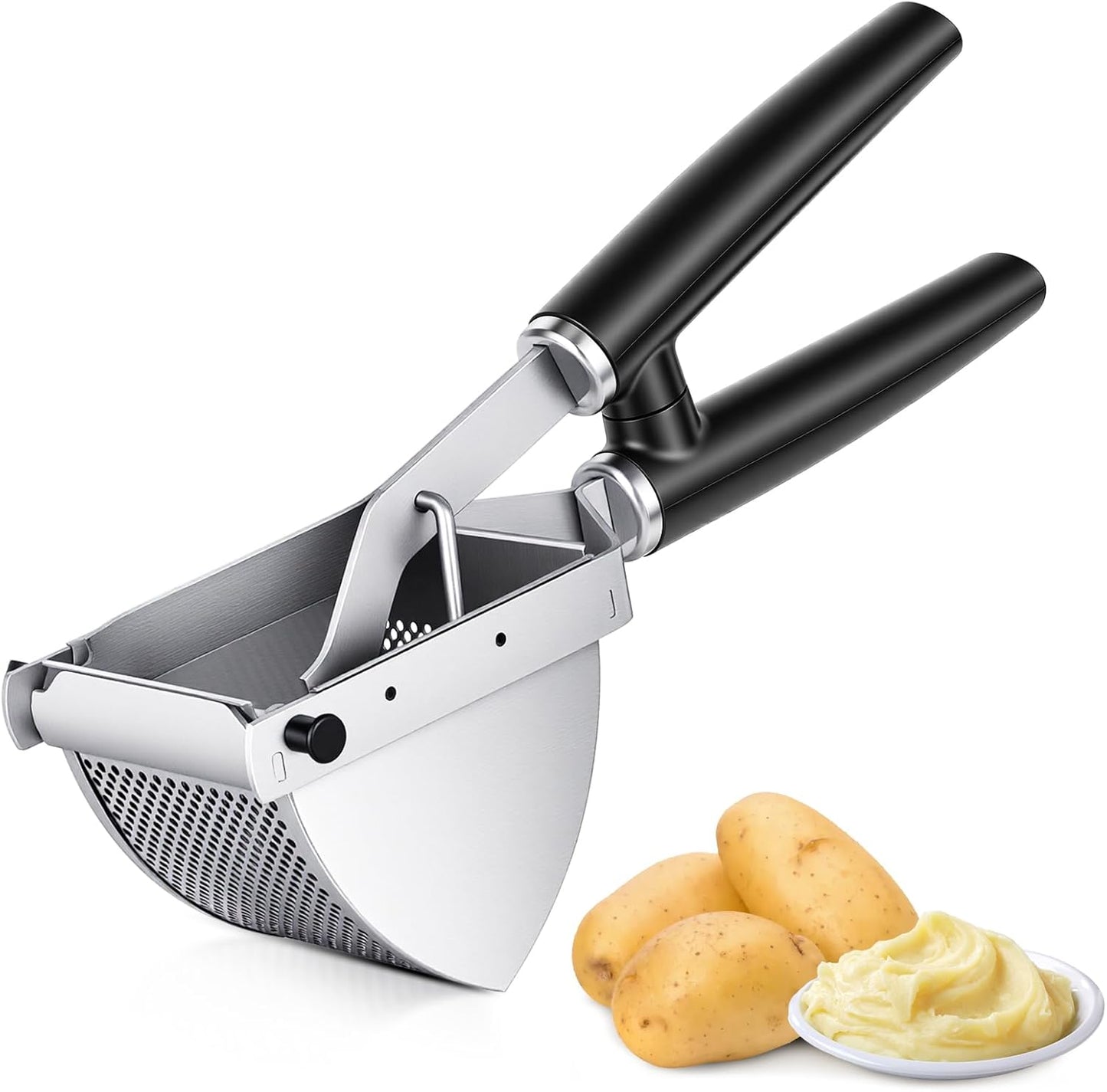 LHS Potato Ricer - Upgraded Stainless Steel Masher for Heavy Duty Home & Commercial Use