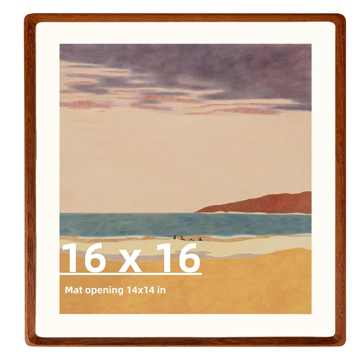 Zibrelte Natural 16x16 Picture Frame Wood with 14x14 Mat,Square Wall Photo Frames 16x16 Made of Solid Walnut Wood for Tabletop Gallery Wall Hanging