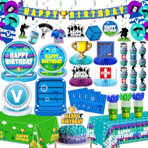 Video Game Birthday Party Decorations Set for 20 Guests - Includes Tableware & Themed Decor